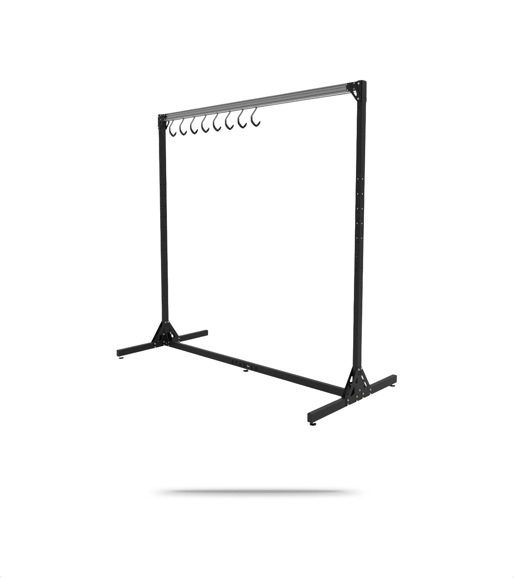 SpaceRail Freestanding Bike Storage System - 8 Hanging Hooks