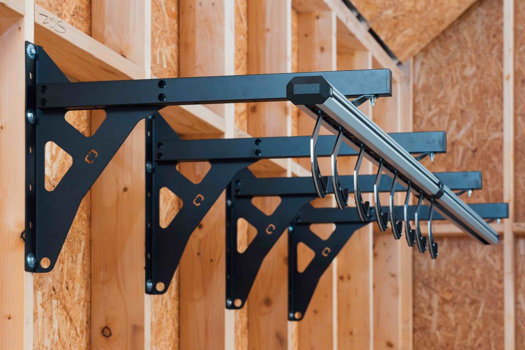 SpaceRail Bike Storage System - Wall - 8 Hooks