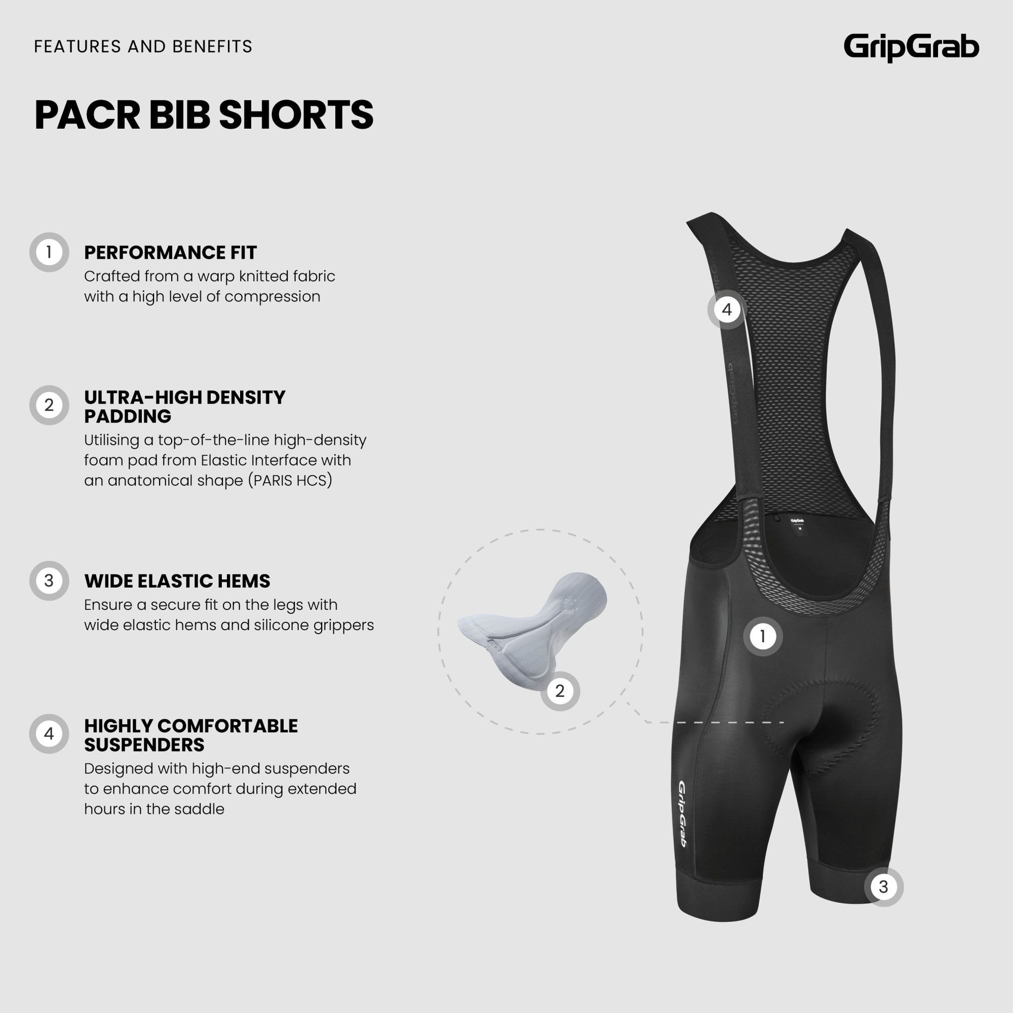 PACR Men's Cycling Bib Shorts