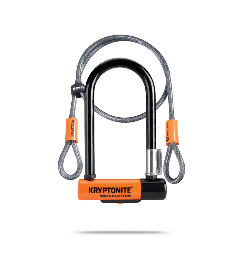Evolution Mini-7 Lock with Cable + Flexframe Bracket Sold Secure Gold