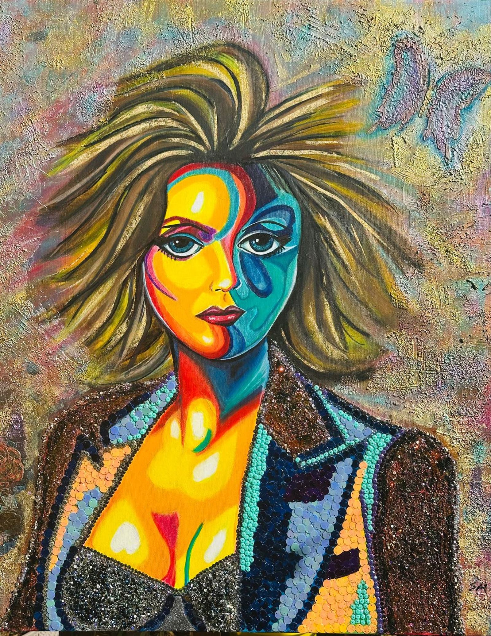 The Women I Became — Acrylic and mixed media on canvas