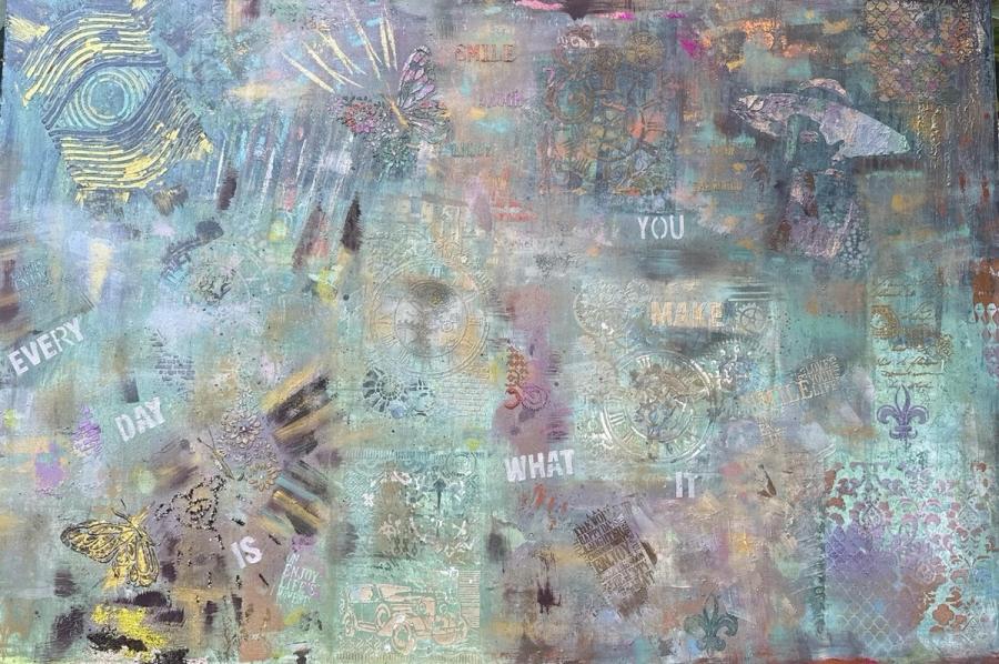 Whispers of Time — Mixed media on canvas