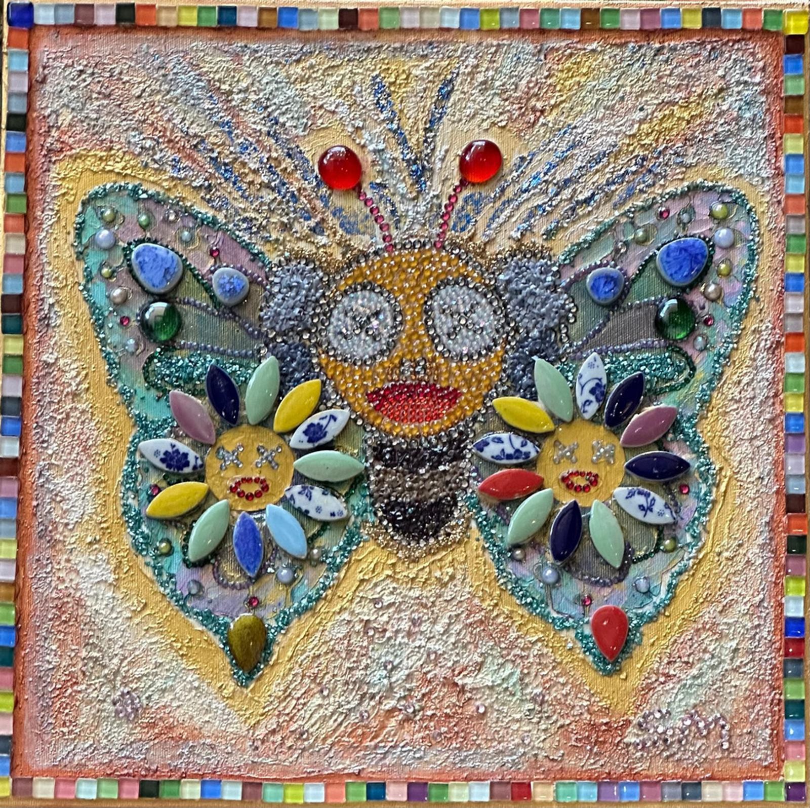 A Smile with Wings — Mixed media on canvas