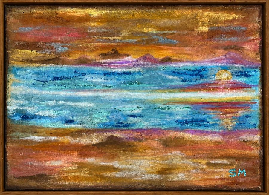 The Sea of Light — Mixed media on canvas