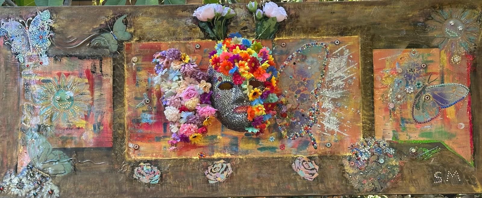 When Angels Are Near — Mixed media on canvas