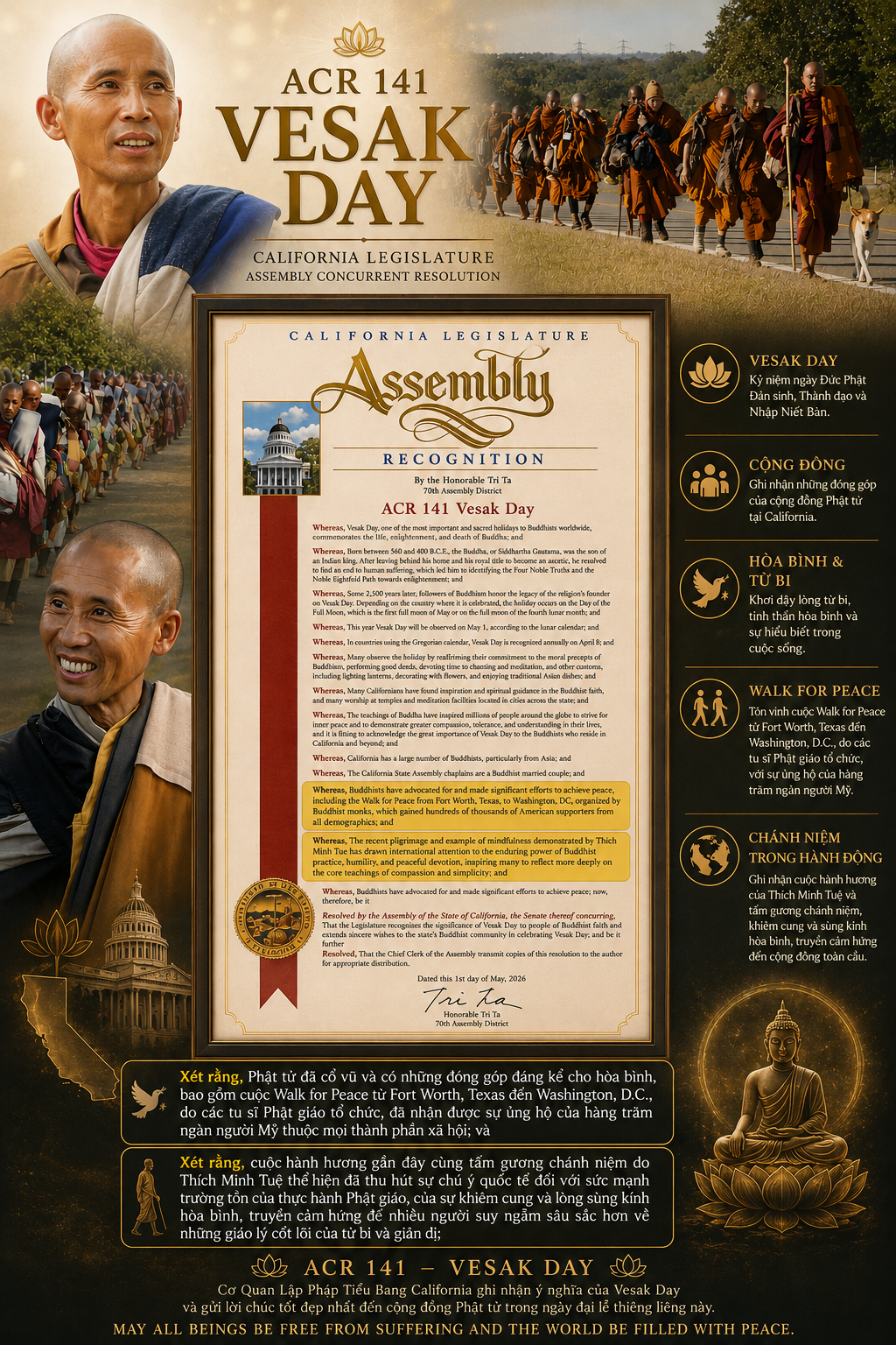 A Historic Vesak Recognition in California