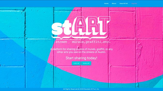 The stART homepage