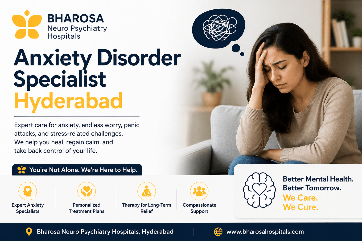 Anxiety Disorder Specialist Hyderabad: When Stress Becomes a Medical Concern | Bharosa Hospitals
