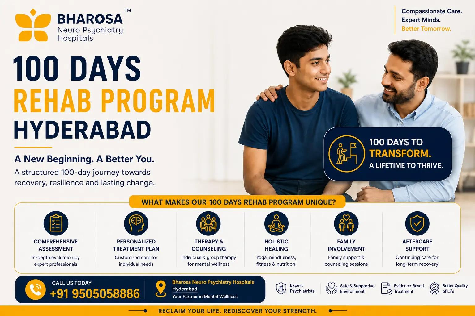 Is a 100 Days Rehab Program Hyderabad Right for Your Loved One? | Bharosa Hospitals