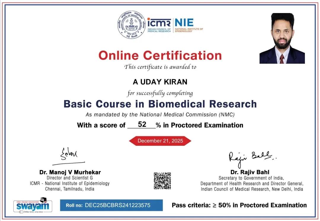 ICMR–NIE Certification