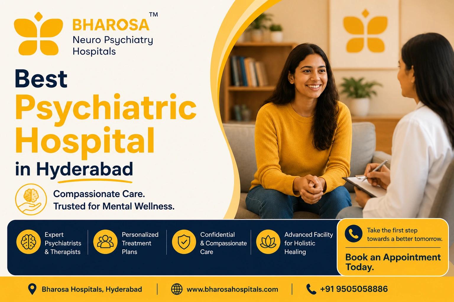 How to Choose the Best Psychiatric Hospital in Hyderabad for Long-Term Recovery | Bharosa Hospitals