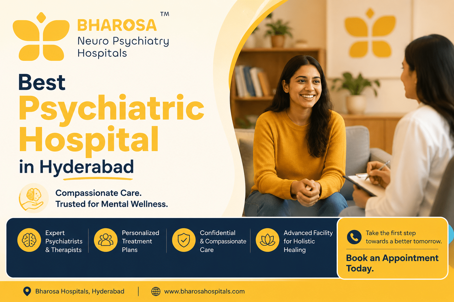 What Makes a Hospital the Best Psychiatric Hospital in Hyderabad? | Bharosa Hospitals