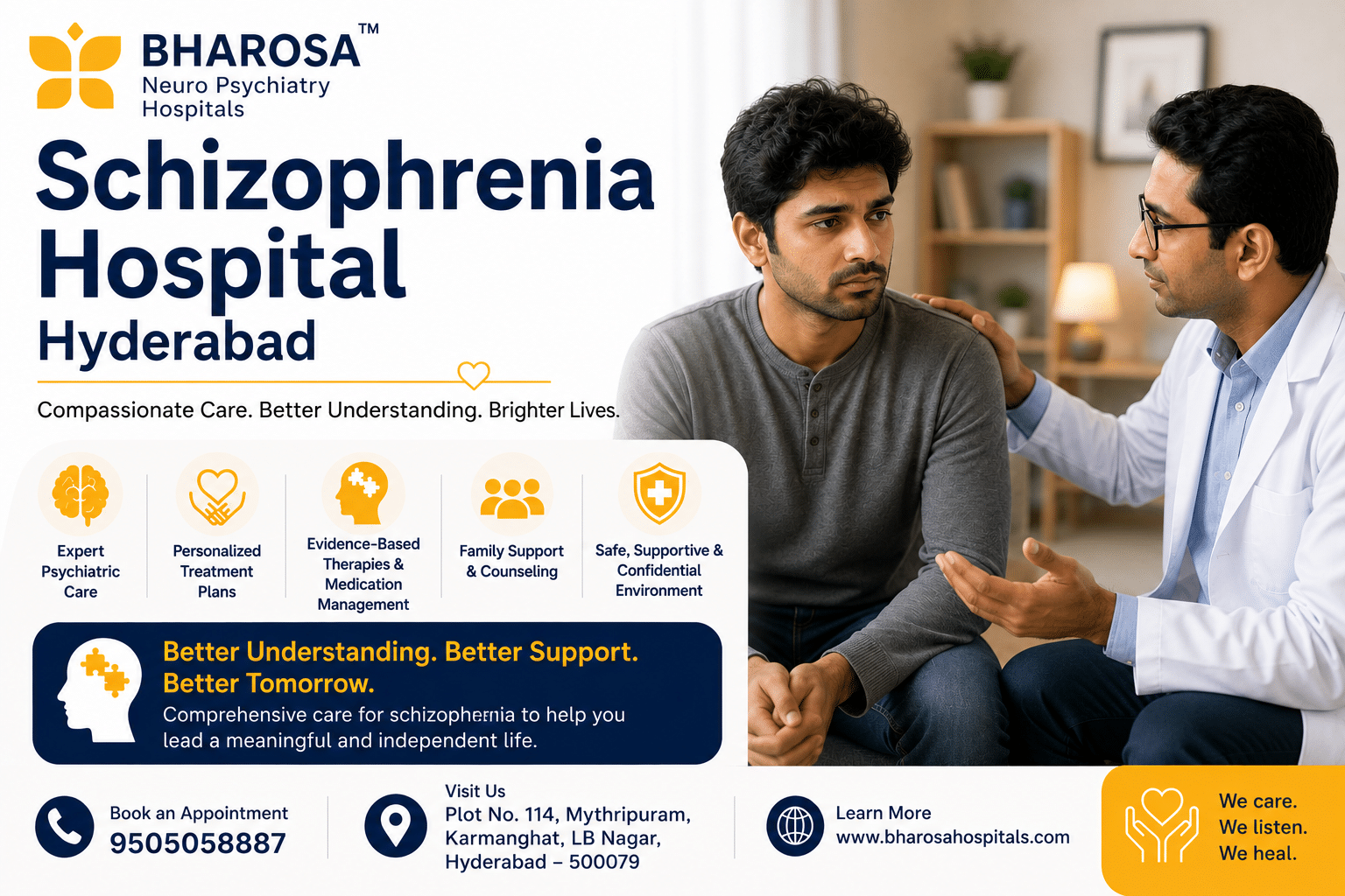 How a Schizophrenia Hospital Hyderabad Supports Recovery and Stability | Bharosa Hospitals