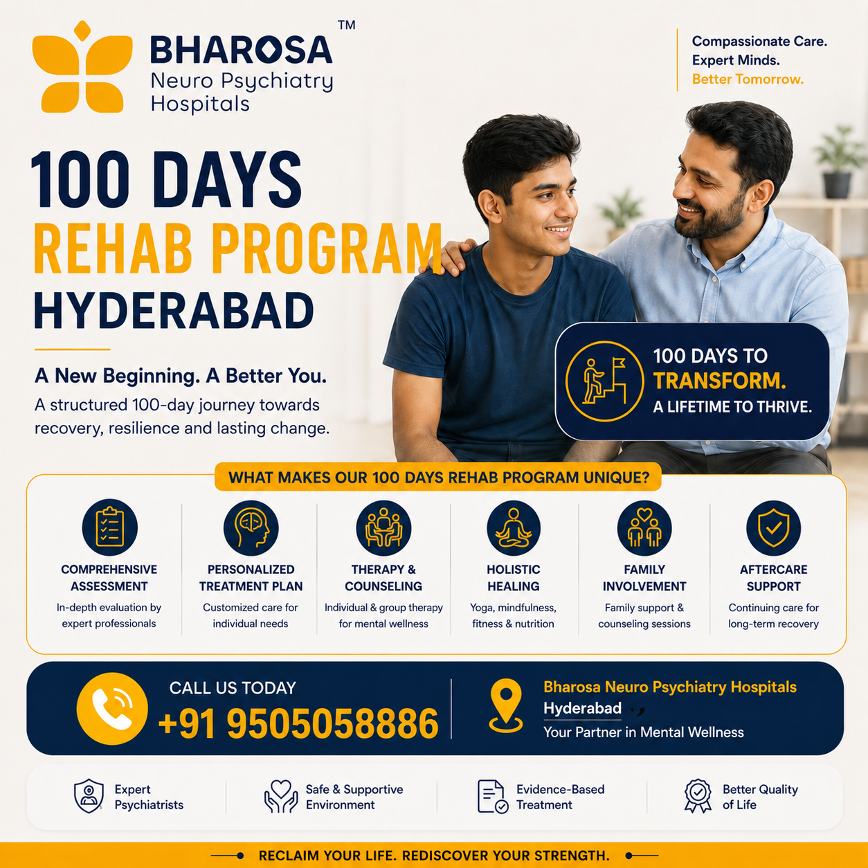 From Addiction to Recovery: The Power of a 100 Day Rehab Program Hyderabad | Bharosa Hospitals