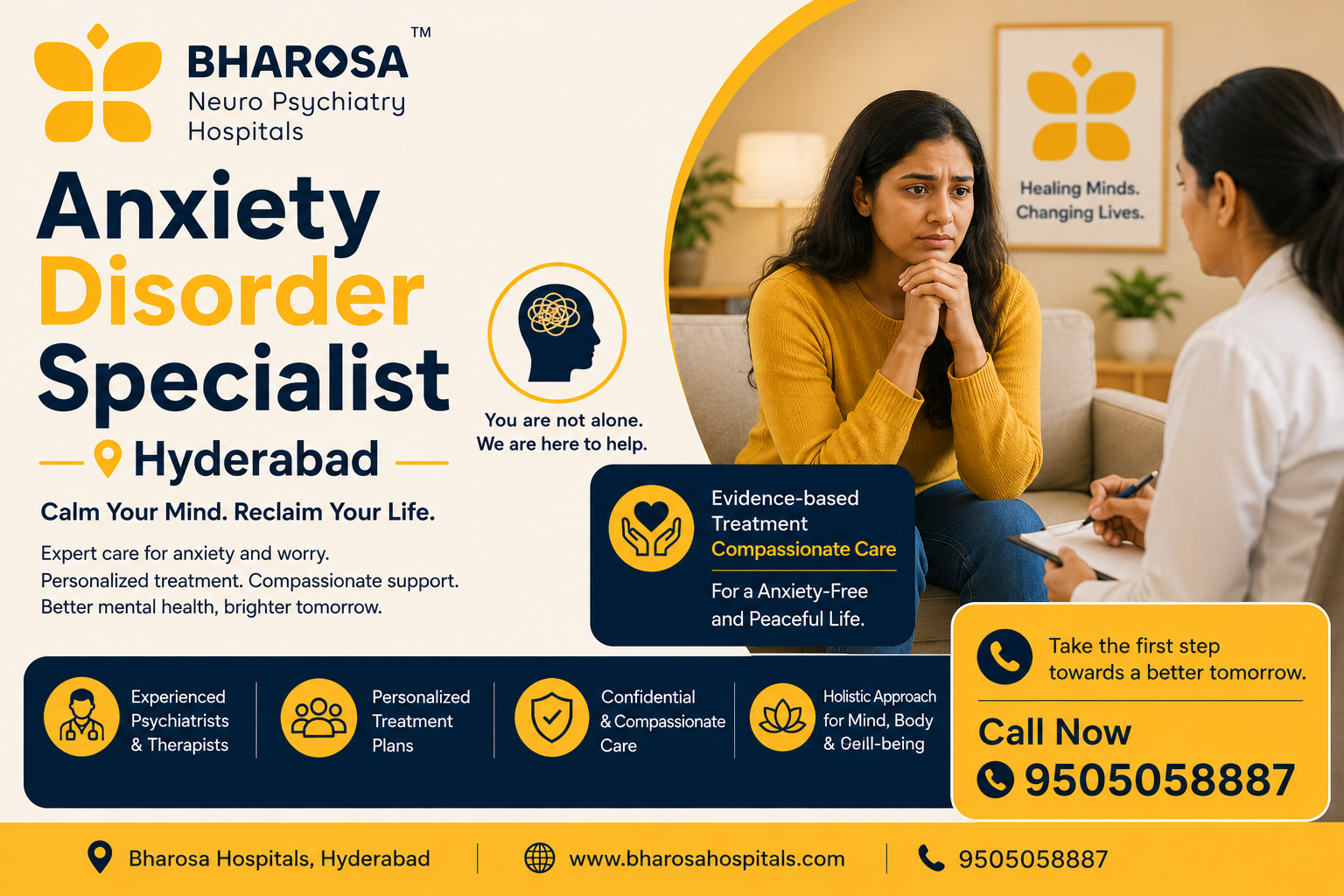 How an Anxiety Disorder Specialist Hyderabad Helps Patients Regain Confidence | Bharosa Hospitals