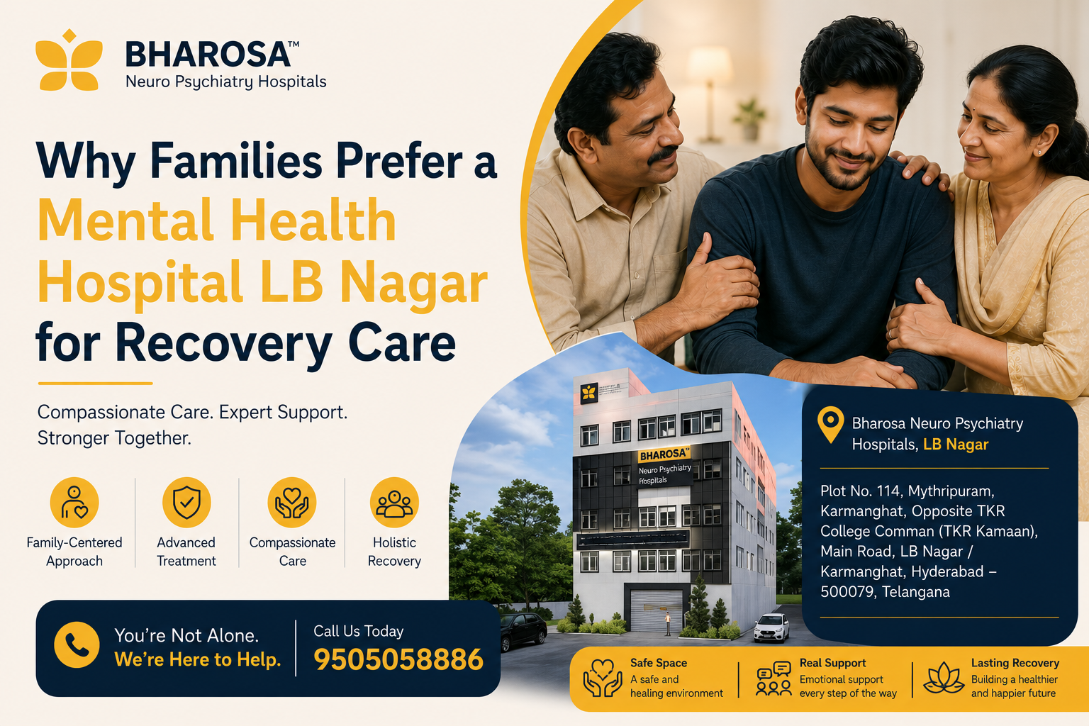 Why Families Prefer a Mental Health Hospital LB Nagar for Recovery Care | Bharosa Hospitals