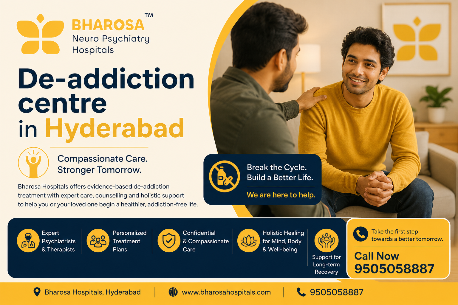 Why Early Treatment at a De-Addiction Centre in Hyderabad Matters | Bharosa Hospitals