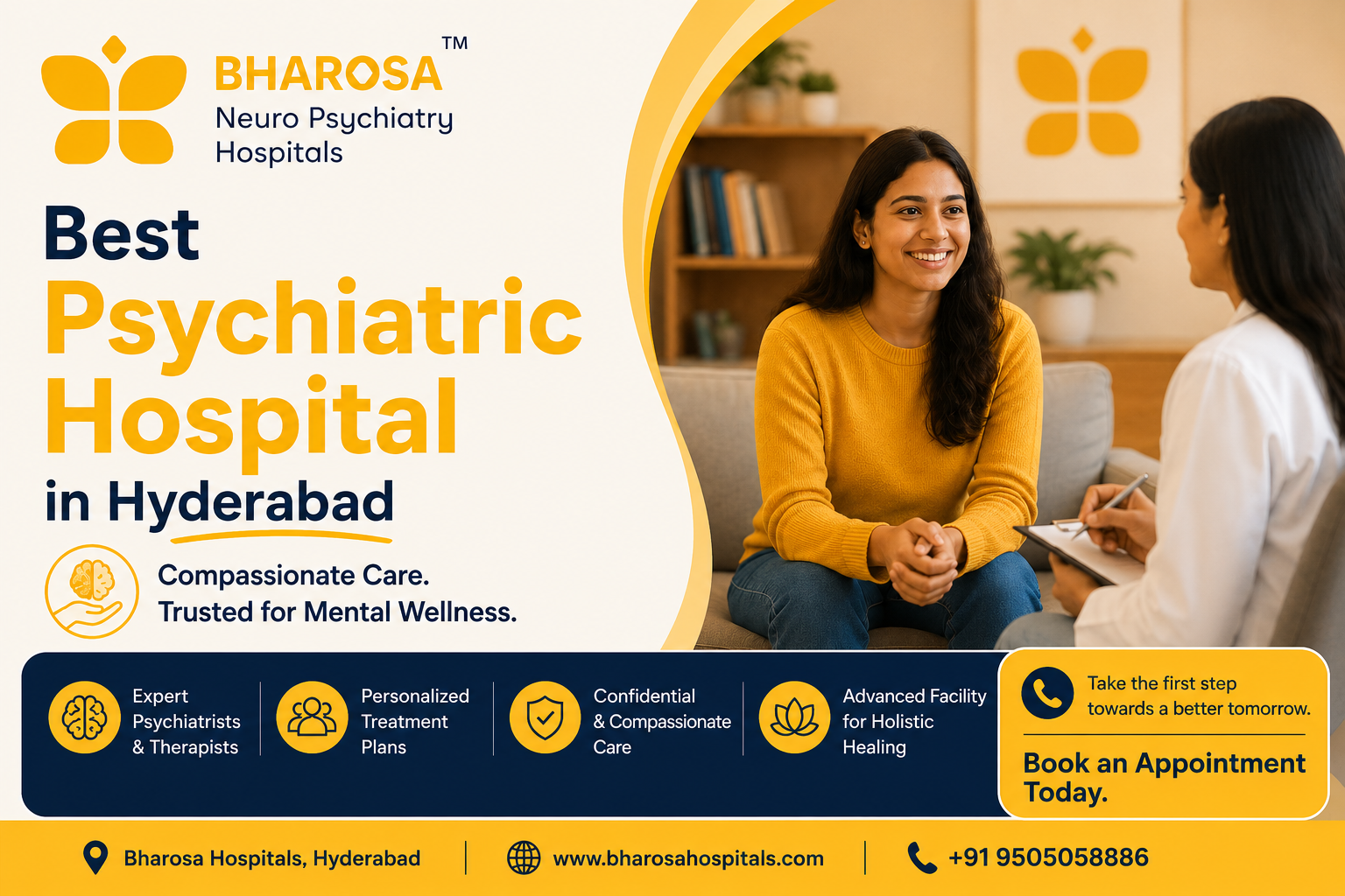 Best Psychiatric Hospital in Hyderabad: Treatments That Restore Hope | Bharosa Hospitals