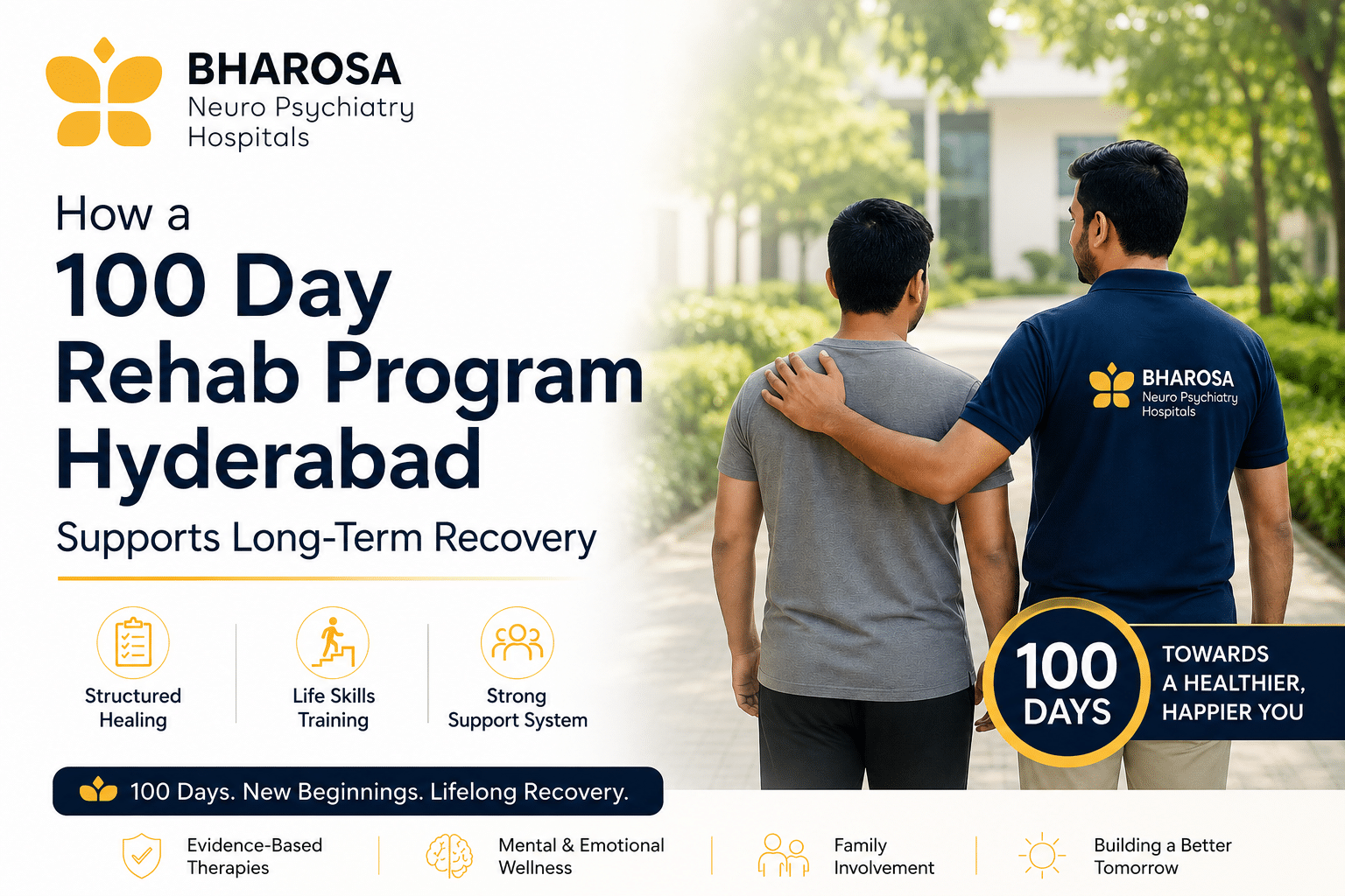 Why Bharosa Hospitals Offers an Effective 100 Days Rehab Program Hyderabad