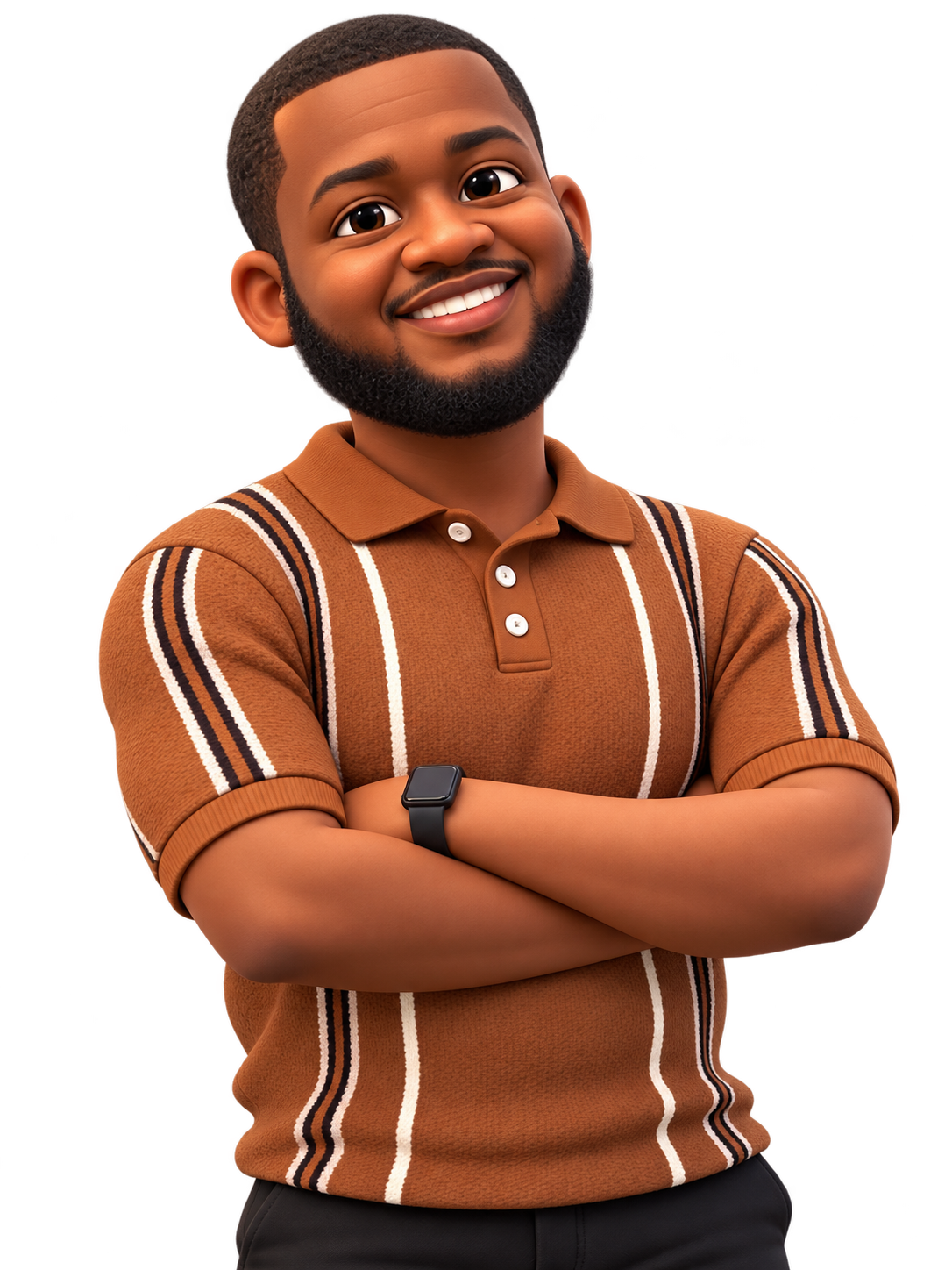 Illustrated portrait of Evans Agina