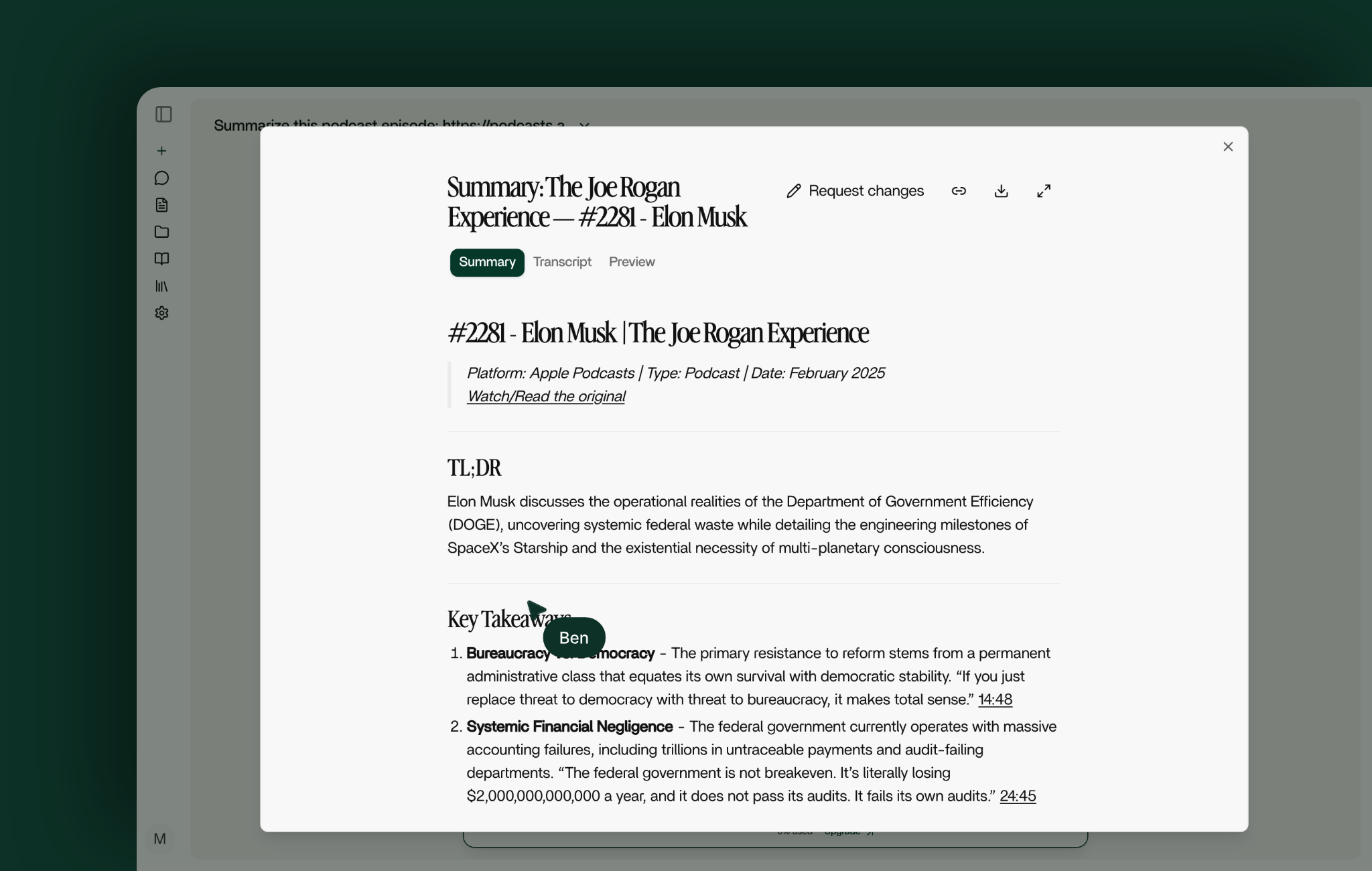 Quick summary: The deliverable