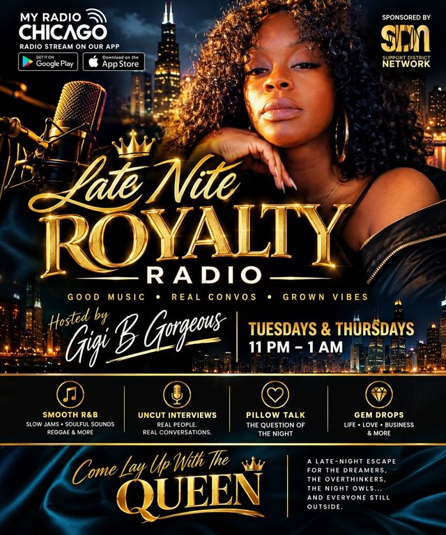 Flyer for Late Nite Royalty Radio