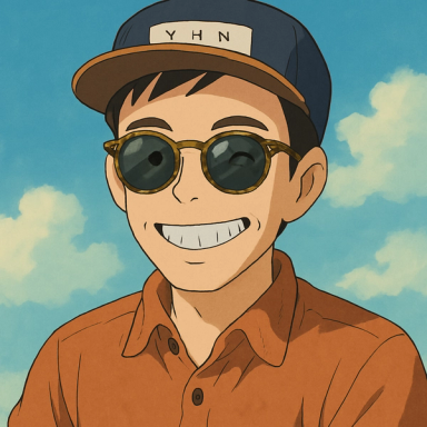 The author of the blog enjoying the sun, but in the style of Studio Ghibli.