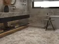 Silver Traverten banyo zemin, duvar ve tezgah uygulaması