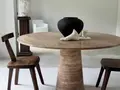 Mermer masa, yuvarlak minimalist konik ayaklı sehpa