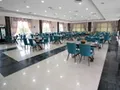 Ottoman Bej Mermer otel restoran zemin döşemesi, siyah mermer bordürlü uygulama