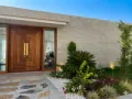 Rustik Yeşil dış cephe duvar kaplaması, villa giriş uygulaması