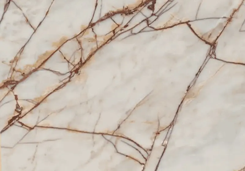 Afyon White Spider Mermer örümcek ağı desenli bronz damar dokusu yakın plan