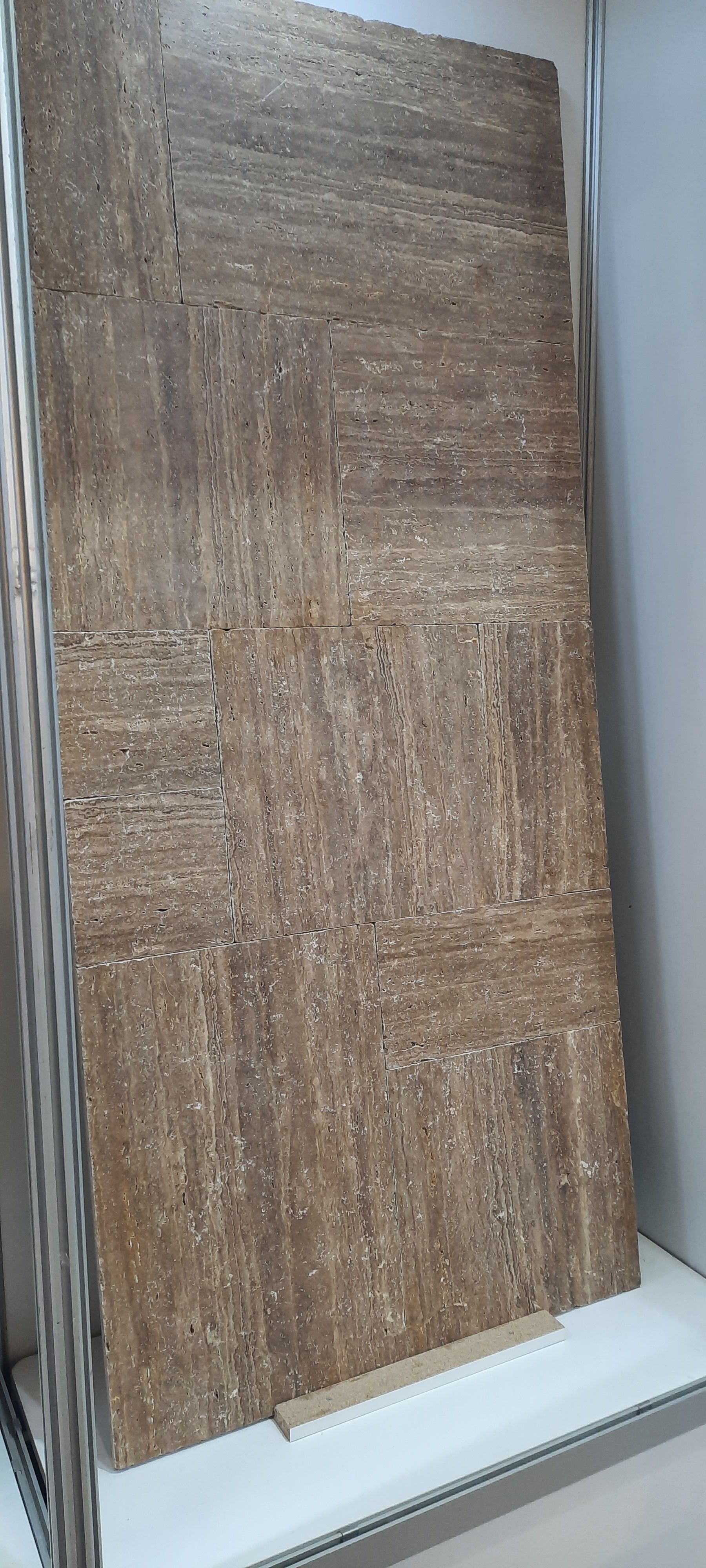 Noce Traverten damar kesim (vein cut) sepet örgü desenli döşeme paneli