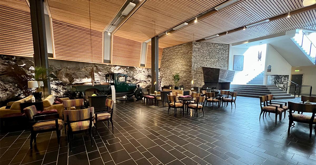The lobby at Hotel Union Geiranger