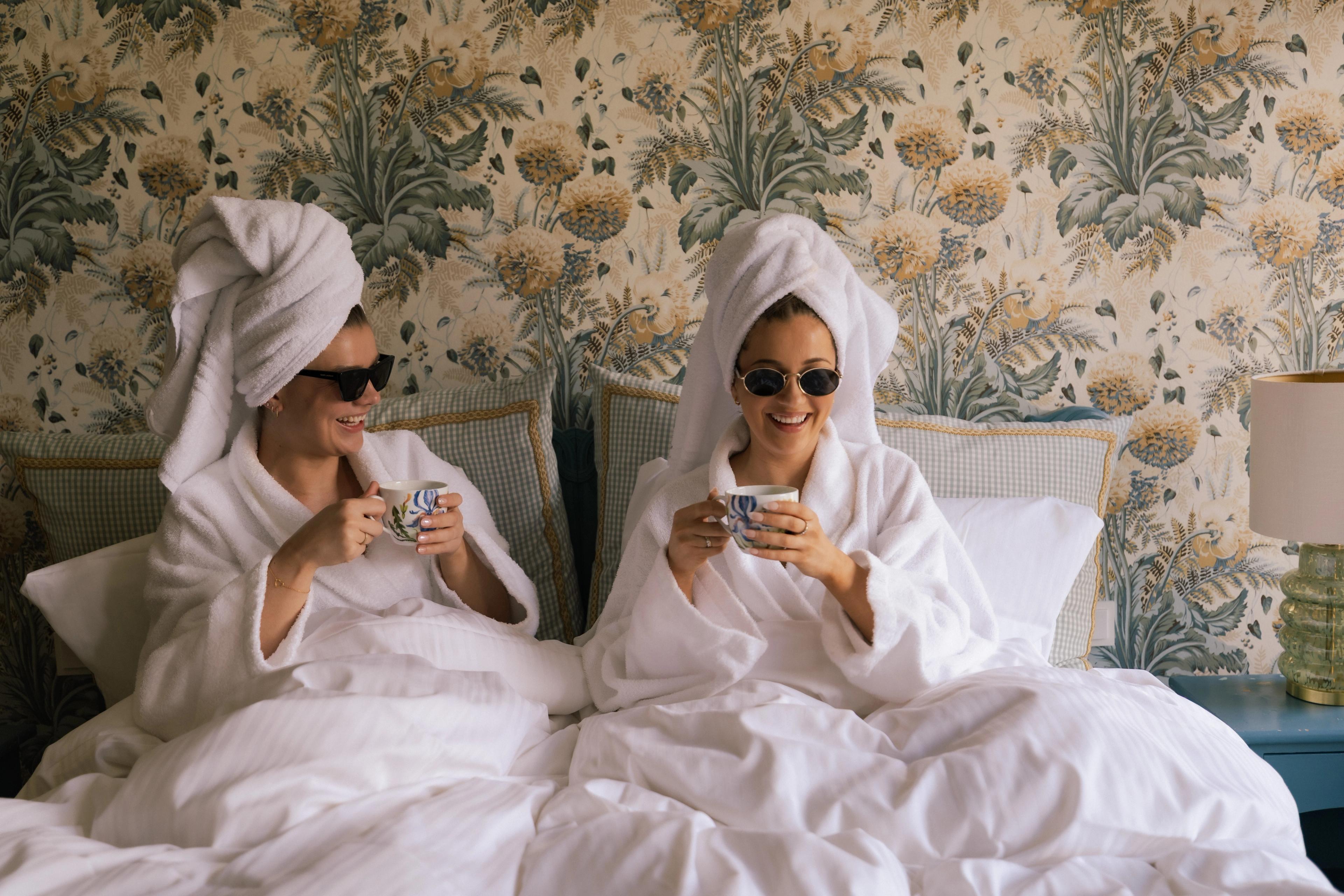 Kaffi på senga før besøk i Union Spa