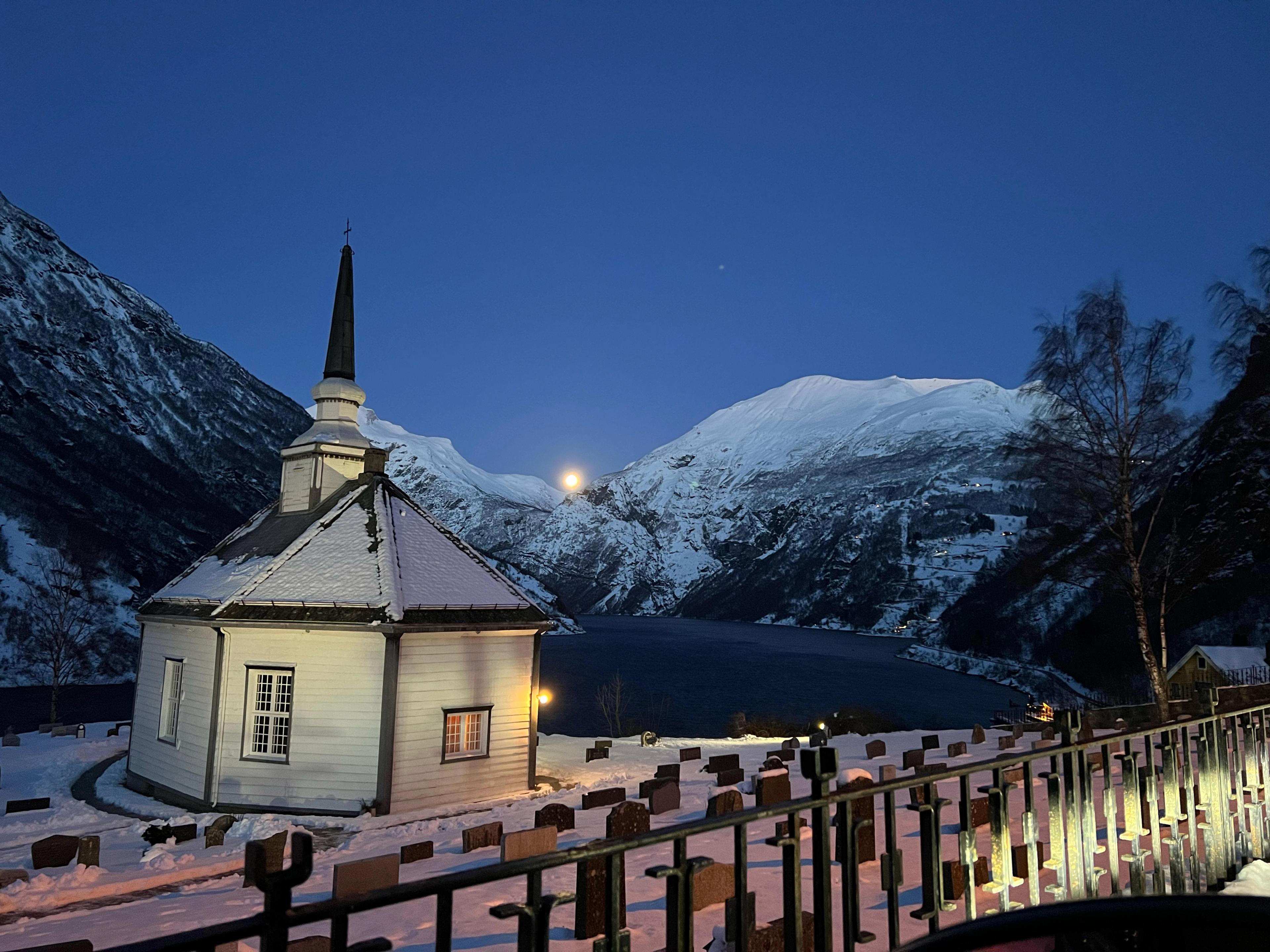 Geiranger Church in winter