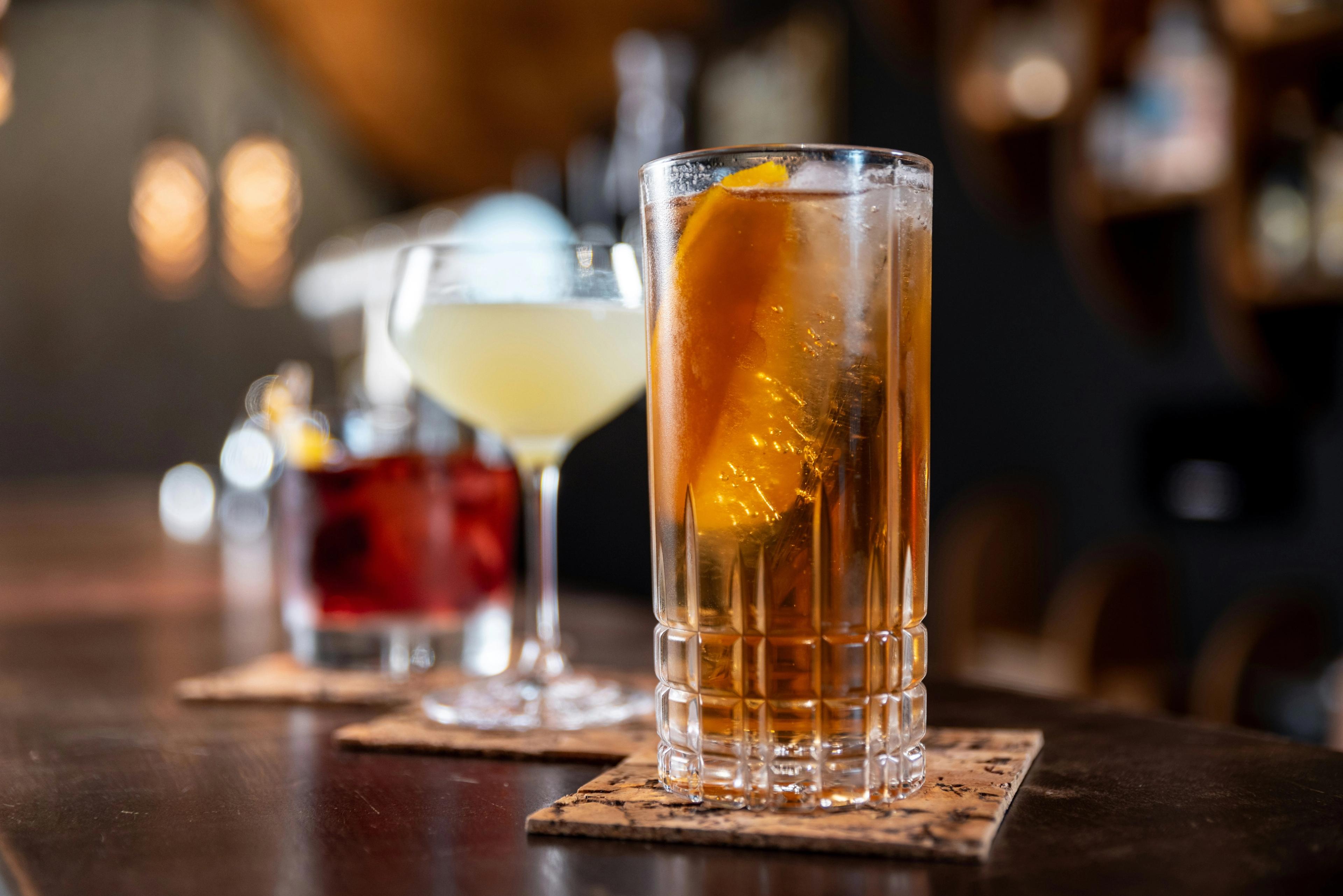 Signature drinks and cocktails in the bar