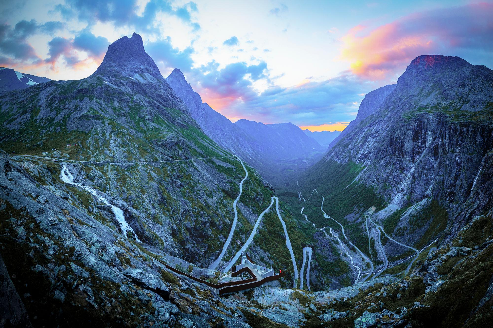 Trollstigen at Sunset