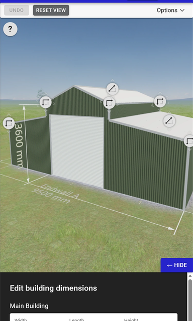 Shed Designer on a phone