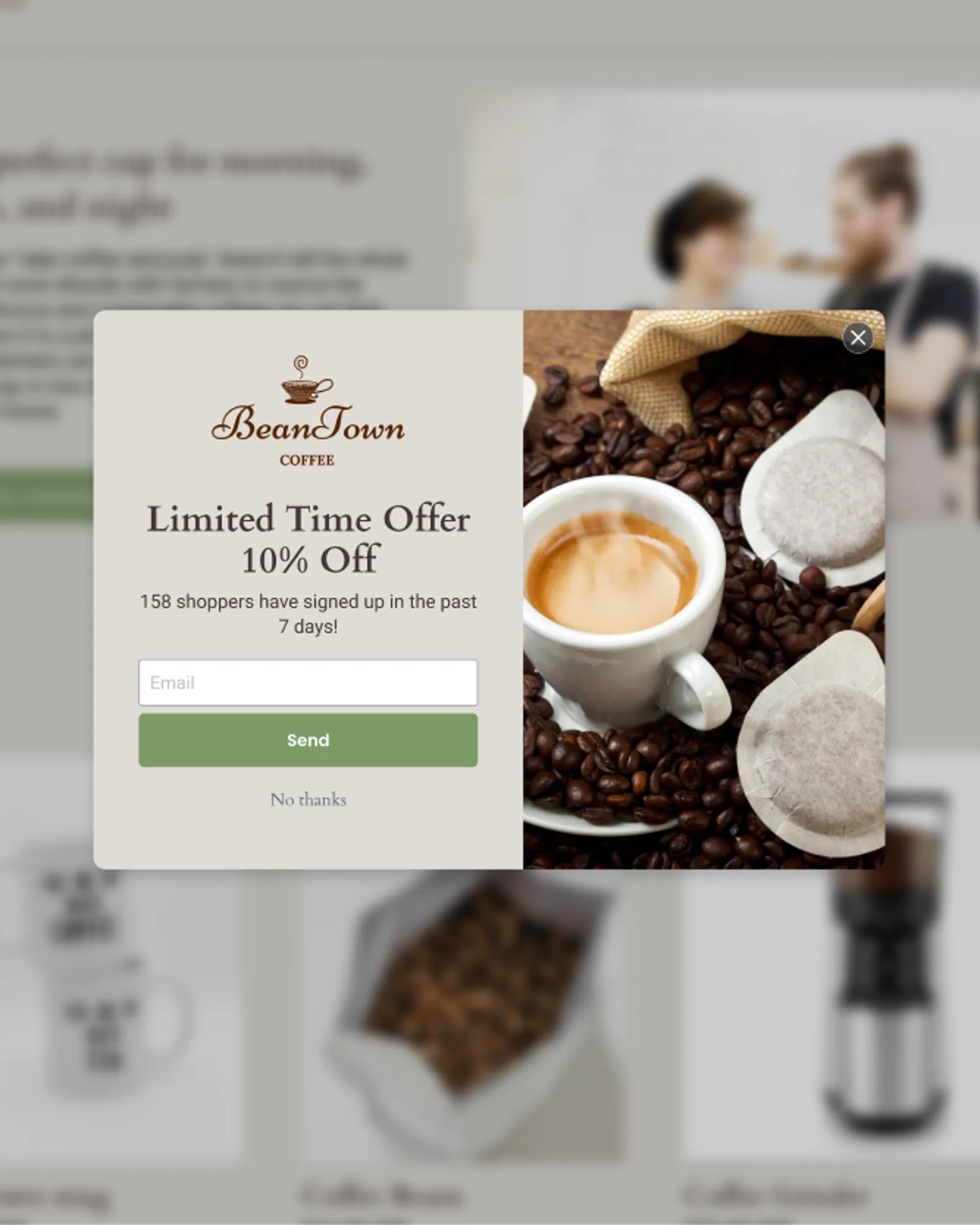 Sign-up counter form