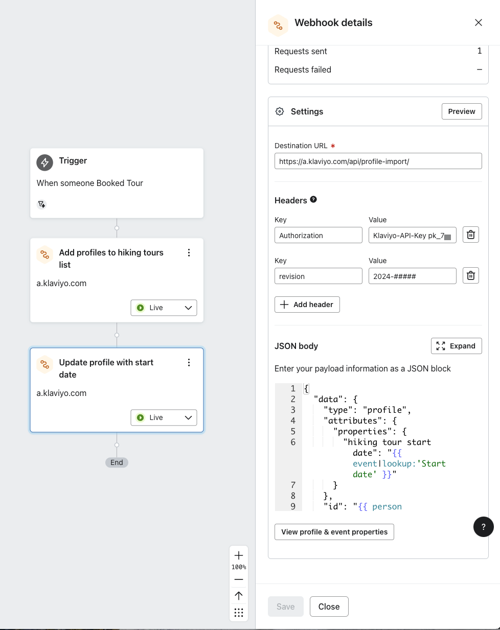 Flow containing both webhooks