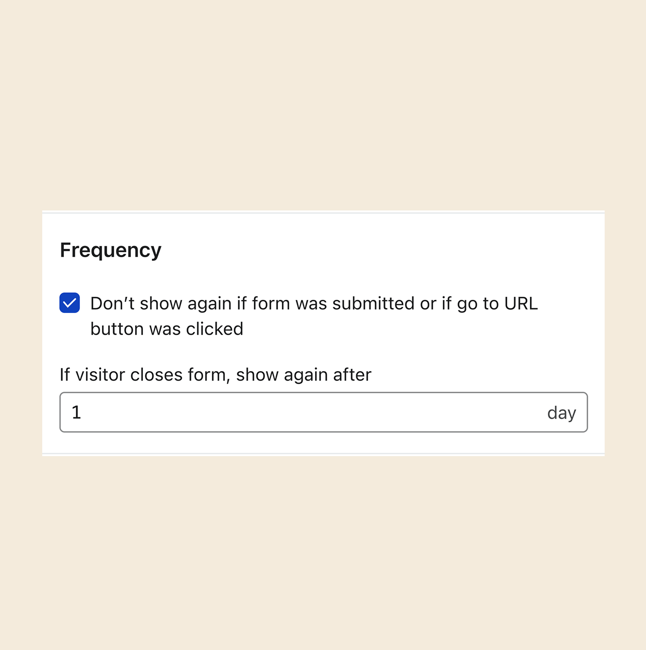 Frequency section of the display tab