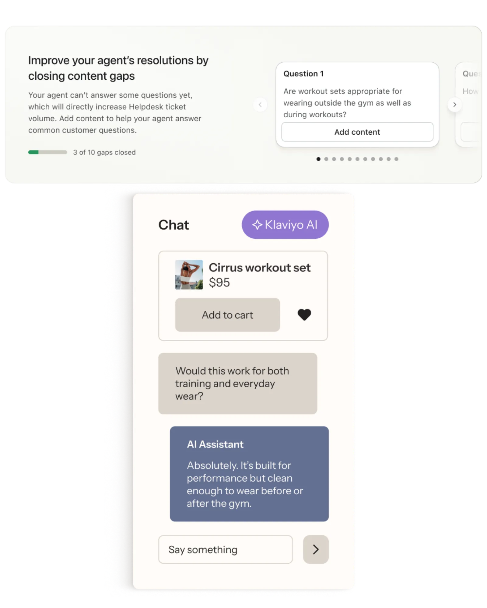 Improve your agent's knowledge by closing content gaps, improving AI generated responses to common customer questions