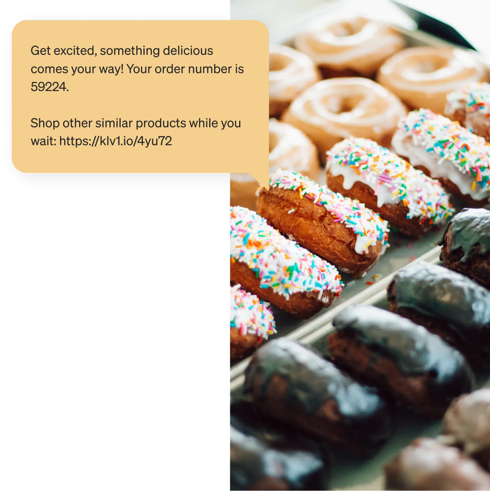 Image of an order confirmation SMS message