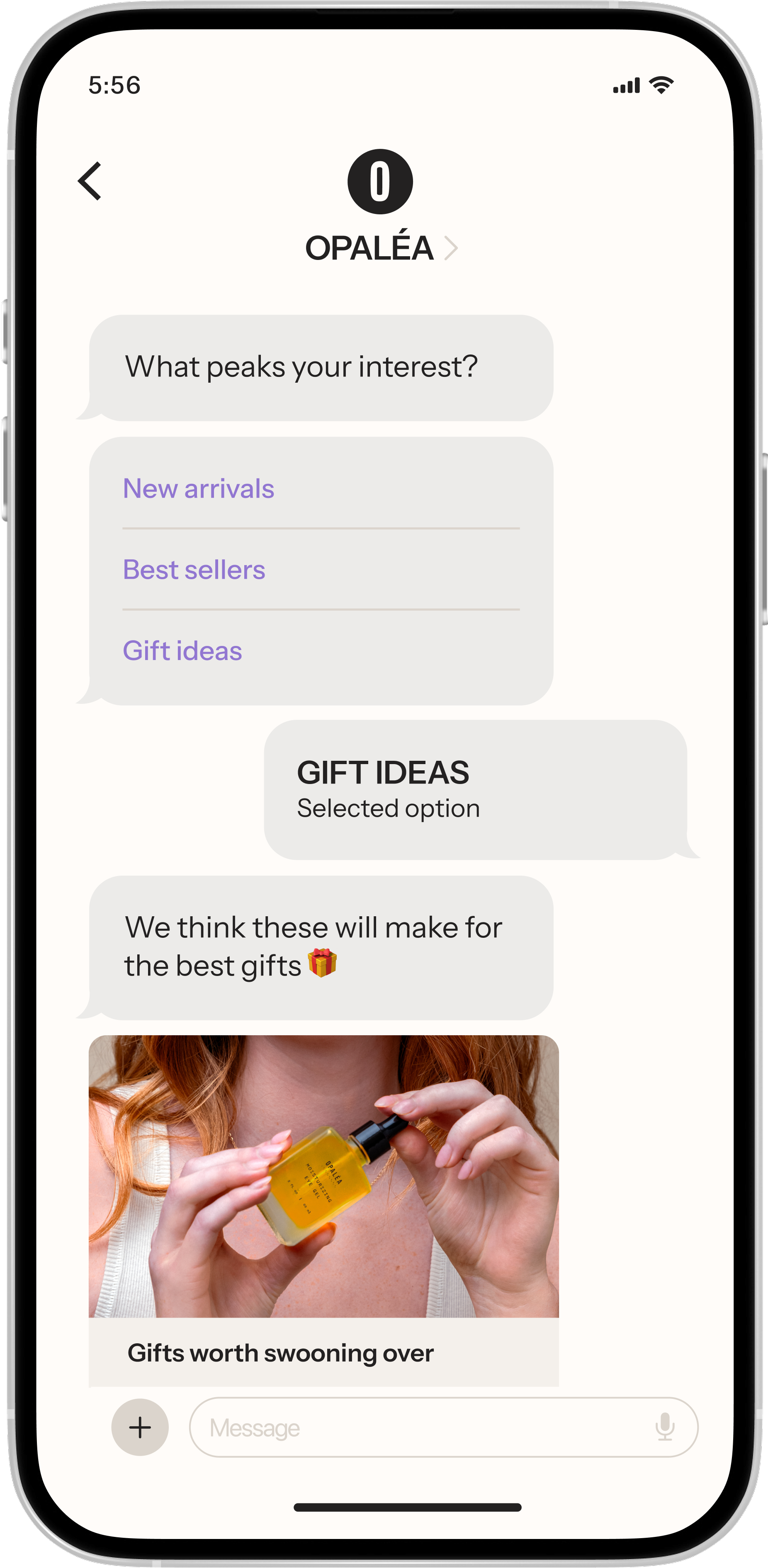 RCS Campaign using Quick Actions to guide next actions