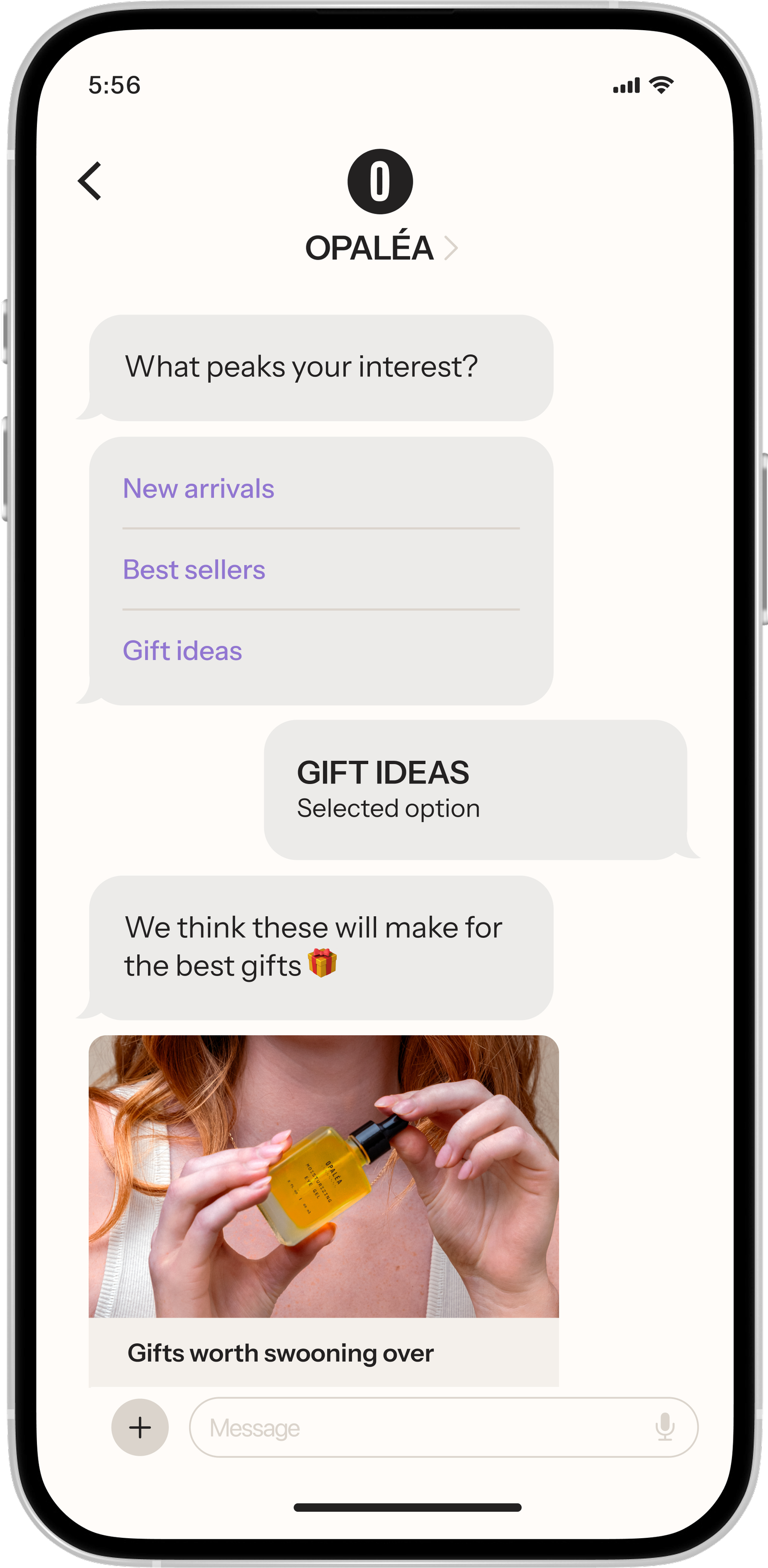 RCS Campaign using Quick Actions to guide next actions