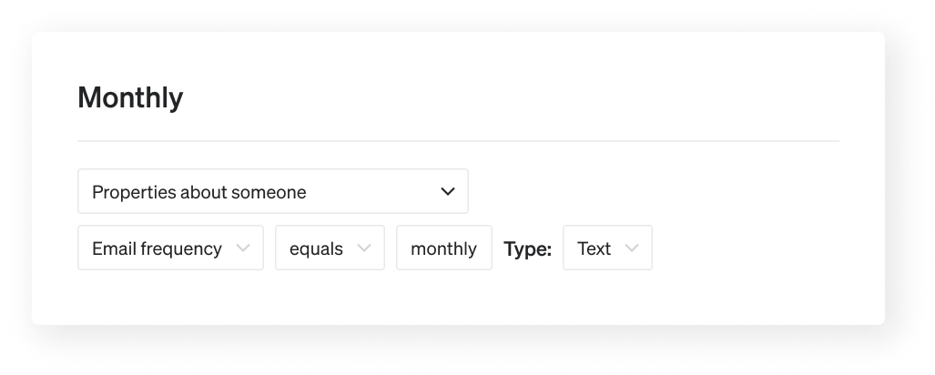 Monthly sending segment