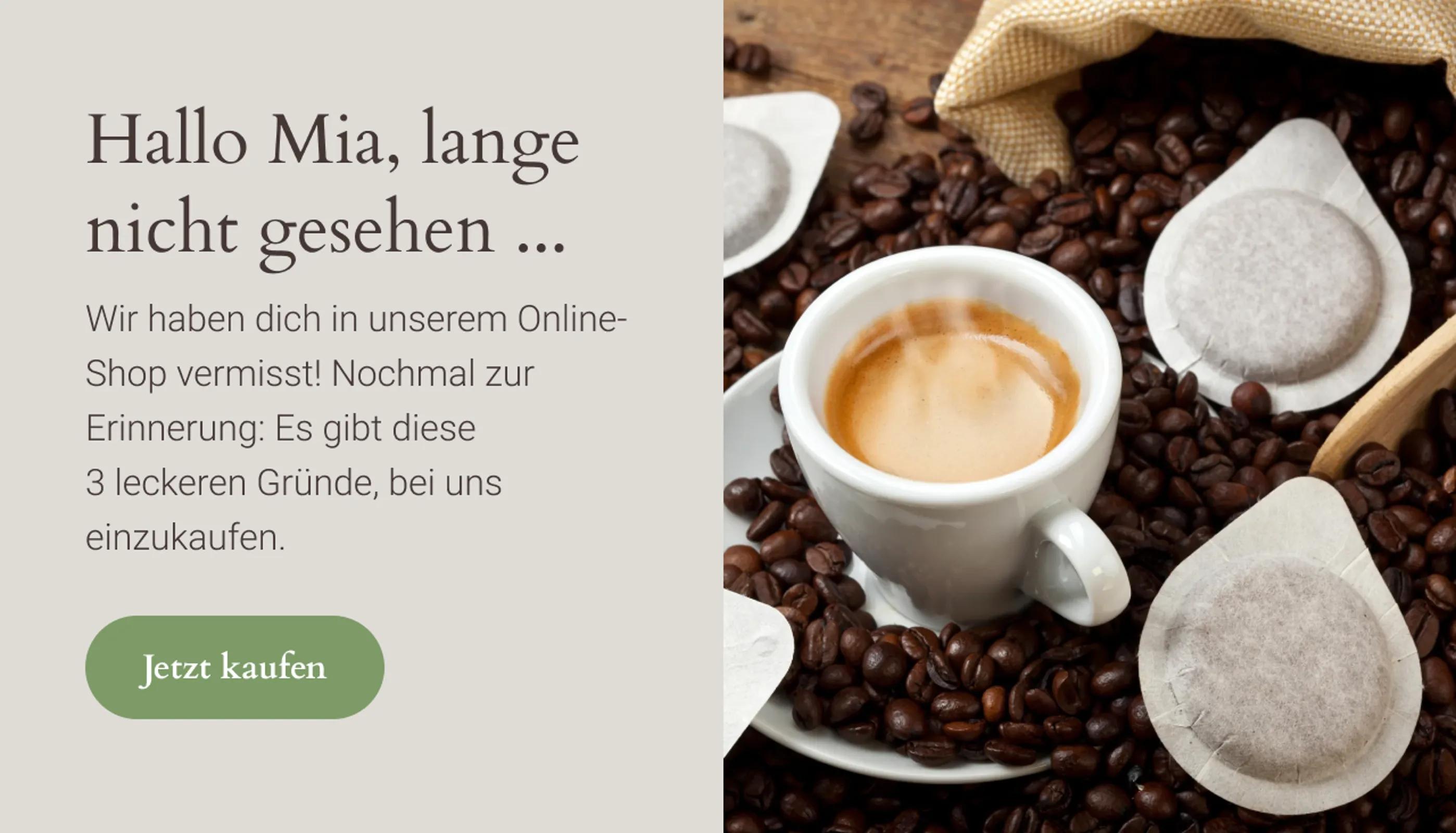 Beantowns Erinnerung per E-Mail nutzt den Kundennamen zur Kaufanimation.