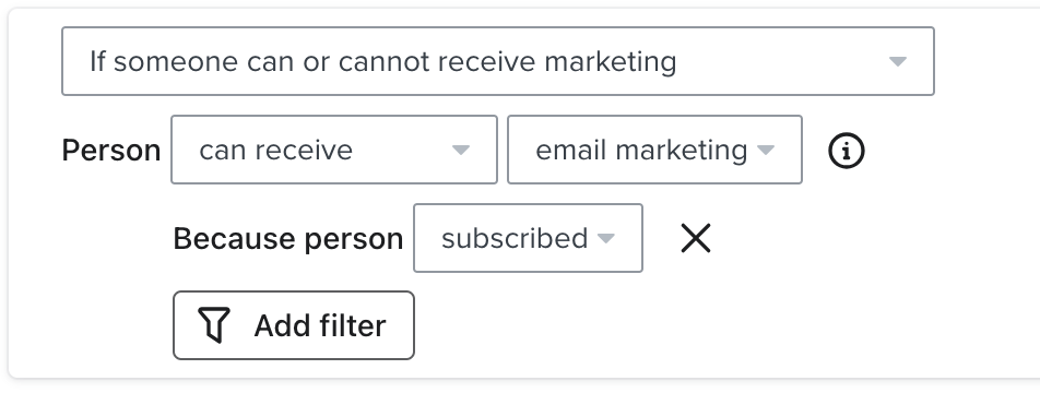 Segment builder with the email marketing consent criteria
