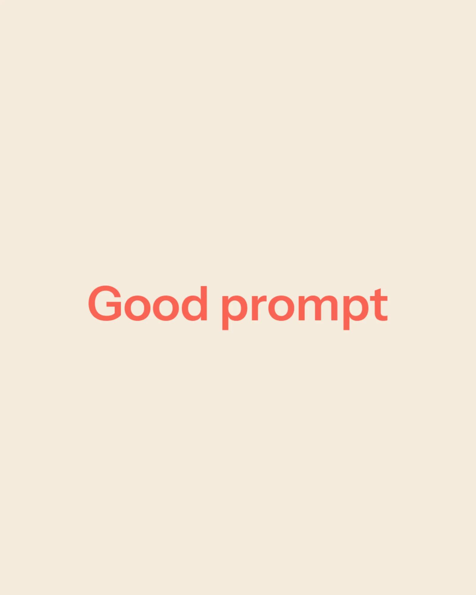 The words “The good” appear centered in coral-colored text on a plain light background.